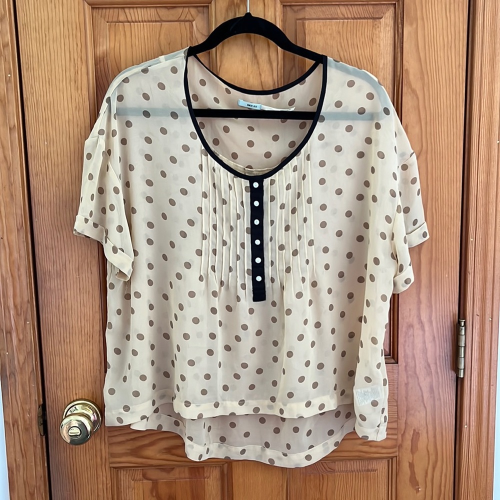 Urban outfitters kimchi blue sheer polka dot blouse size xs